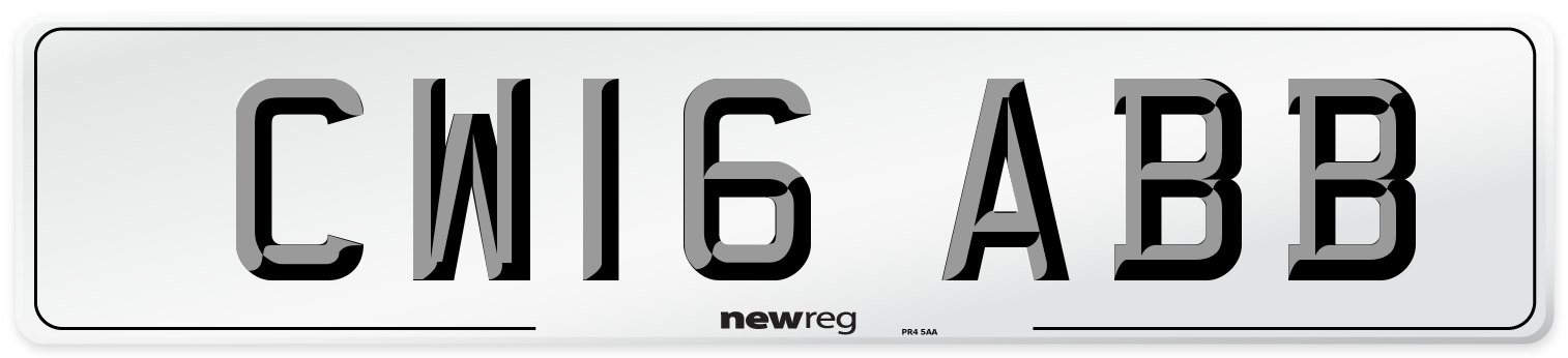 CW16 ABB Number Plate from New Reg